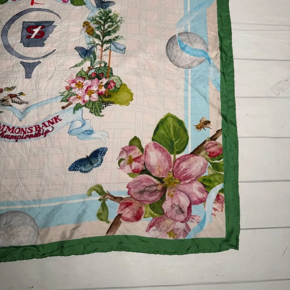 Simmons Bank Championship Golf Arkansas Print Satin Square Scarf Classic Elegant